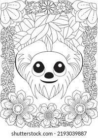 Stylized Funny Sloth Coloring Page Stock Vector (Royalty Free ...