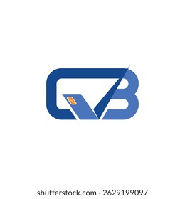 Stilisierte "G" und "B" bilden ein digitales Zahlungs-Logo. Kühne und moderne