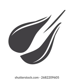 Stylized Garlic Bulb A Dark Gray vector Illustration.