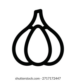 Stilisierte Knoblauch-Vektorgrafik einzeln auf weißem Hintergrund, perfekt für veganes Lebensmittelgeschäft Menü, Knoblauch-Symbol, Gemüse-Symbol und gesundes Esskonzept