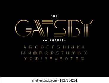 Stylized Gatsby Alphabet Font Vector