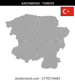 Stylized geographic representation of Kastamonu in Turkey
