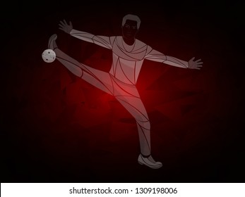 Stylized, geometric, athlete, handball player. Handball Sports Vector