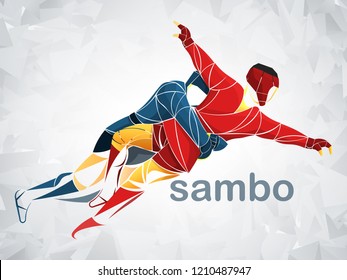 stylized, geometric athletes two