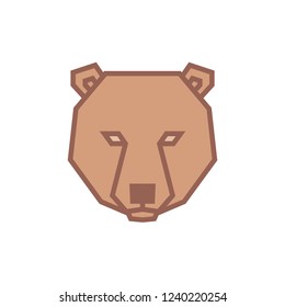 Stylized geometric Bear head illustration. Vector icon tribal design