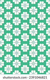 Stylized geometric clover leaf seamless pattern design. Vector illustration.