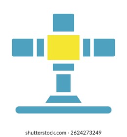Stylized geometric construction comprised of squares and rectangles graphic symbol