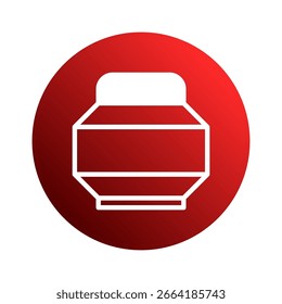 Design de contêiner geométrico estilizado contra gradiente ícone de fundo vermelho ou logotipo abordagem minimalista moderna com bordas arredondadas