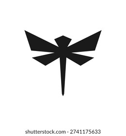Stylized Geometric Dragonfly Logo Icon