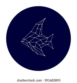 Stylized Geometric Fish. Vector Illustration for Logos and Icons.