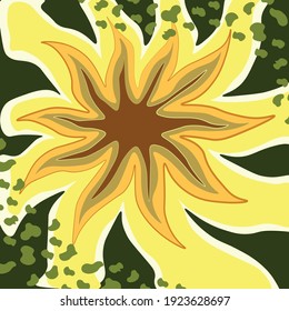 flor geométrica estilizada, abstracción, elemento