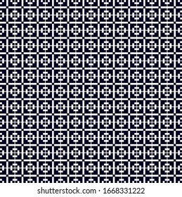 stylized geometric flowers vector seamless patterns in folk embroidery style for decor, packaging, fabric