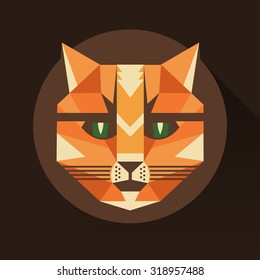 Stylized geometric fox head in clean minimalistic style inside a circle.