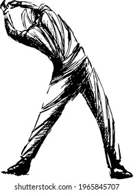 Stylized geometric, gymnast, acrobat, dancer sketch