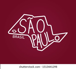 Stylized geometric map of the brazilian state of Sao Paulo