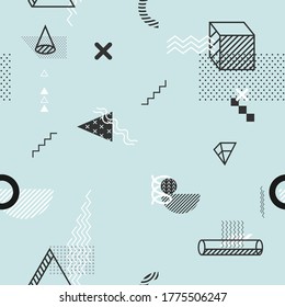 Stylized geometric primitive. Seamless isometric pattern.