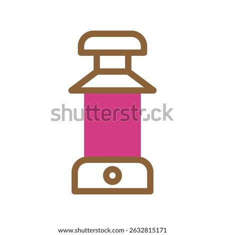Stylized geometric rendition of a radiant tower with simplified design elements