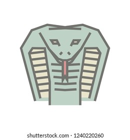 Stylized geometric serpent head illustration. Vector icon tribal cobra design
