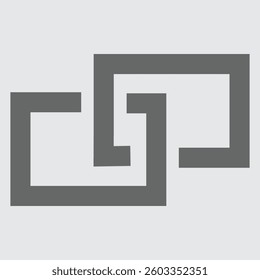 Stylized geometric shape icon symbolizing modern design, abstraction, and structure.