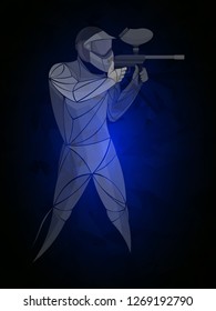stylized, geometric shooting, paintball vector