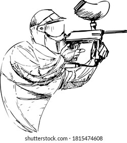 stylized, geometric shooting, paintball vector