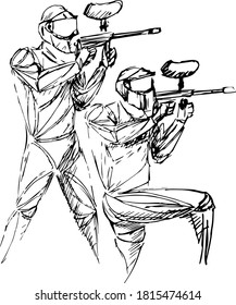 stylized, geometric shooting, paintball vector