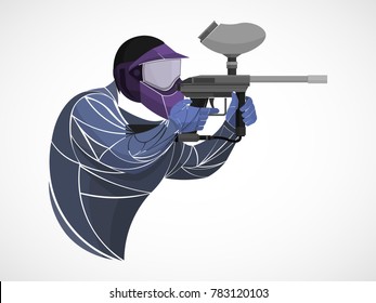 stylized, geometric shooting, paintball vector