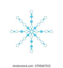 Stylized geometric snowflake, mandala style design!