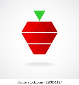 Stylized geometric strawberry logo template