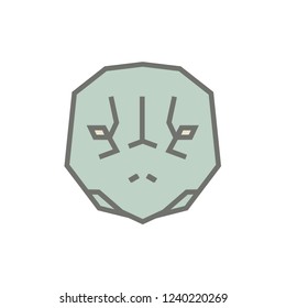 Stylized geometric turtle head illustration. Vector icon tribal tortoise design