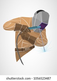 Stylized geometric welder vector