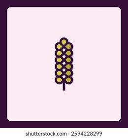 Stylized geometric wheat stalk icon for agriculture and harvest themes