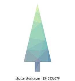 stylized geometrical evergreen pine tree,  vector logo icon