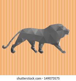 stylized geometrical lion