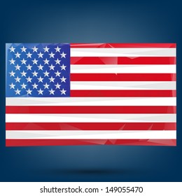 stylized geometrical usa flag