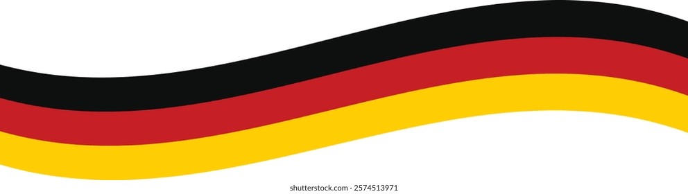 Stylized German Flag with Wavy Stripes on a White Background