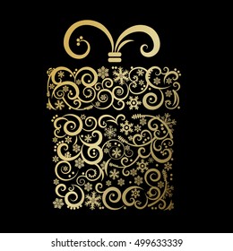 Stylized gift box - vector illustration
