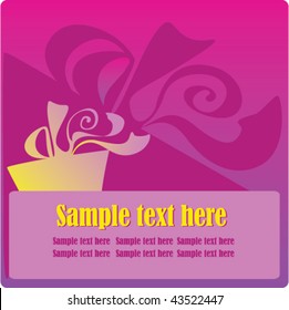  Stylized gift  holiday card, vector