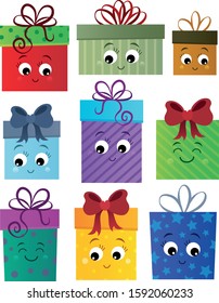 Stylized gifts theme set 1 - eps10 vector illustration.