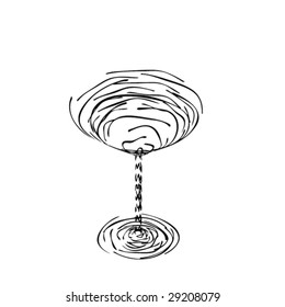 The stylized glass for martini (vector)