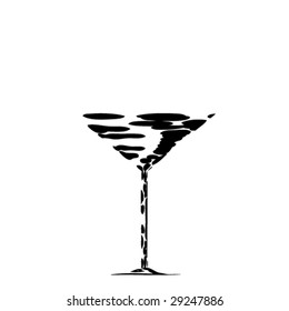 The stylized glass for martini (vector)