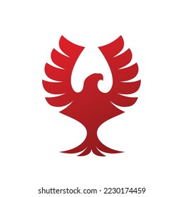 Stylized glass of wine with eagle bird motif suitable for logo - isolated vector isolation