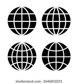 Stylized Globe Icons Representing Global Connectivity and Networking for Everyone
