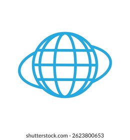 Stylized Globe logo icon illustration flat