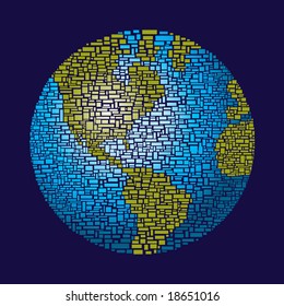 A stylized globe with space for your text