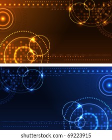 Stylized glowing backgrounds in wide-screen format