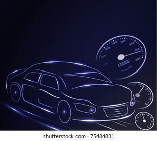 Stylized glowing car
