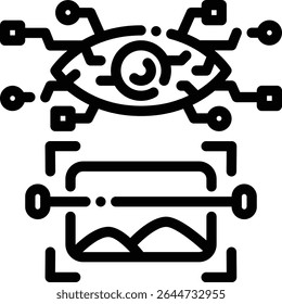 Stylized glyph of an image processing tool. Suitable for AI photo editors, visual enhancement software, or detection systems.