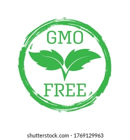 Stylized GMO FREE lettering for banners, t-shirts, stickers and theme design, isolated on a white background