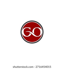 Stylized GO Lettermark with Infinity Symbol in Red Circle Logo	